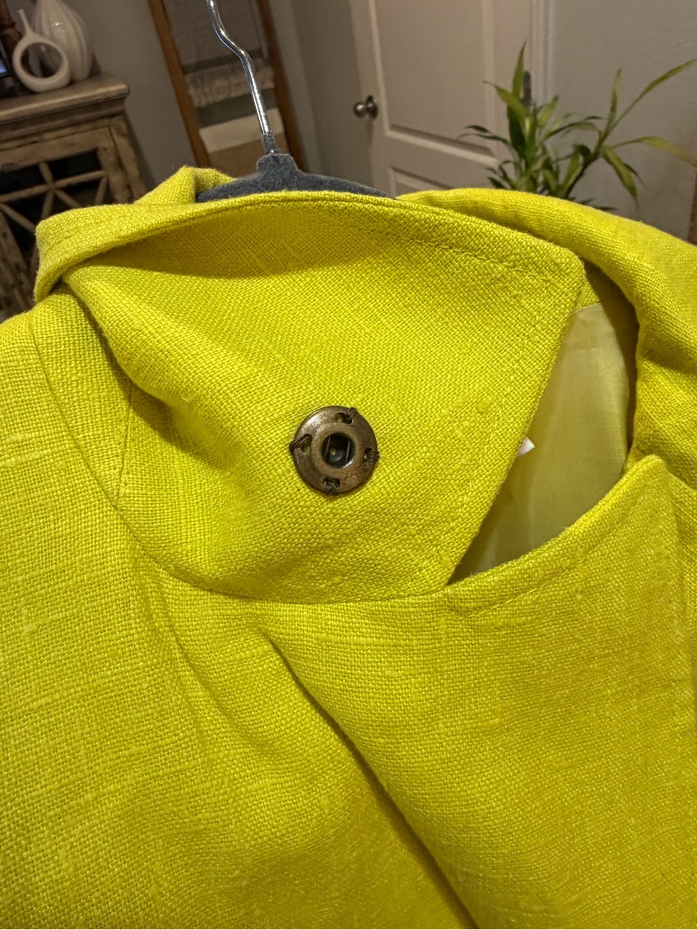 AKRIS Women’s Short-Sleeve Lemon Lime Blazer Top 100% Linen Old Money size 6 S - Picture 7 of 9